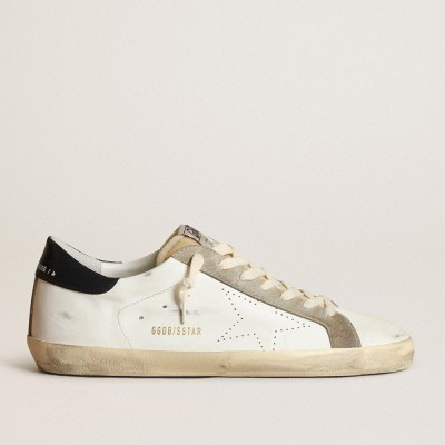 Golden Goose Super-Star Sneakers With Perforated Star And Blue Heel Tab GMF00360.F003184.81753