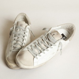 Golden Goose Super-Star Sneakers With Perforated Star And Ice-gray Heel Tab GMF00105.F002942.10276