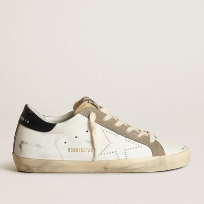 Golden Goose Super-Star Sneakers With Perforated Star And Midnight Blue Heel Tab GWF00360.F003184.81753