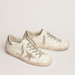 Golden Goose Super-Star Sneakers With Silver Heel Tab And Metal Stud Lettering GWF00102.F000317.10273