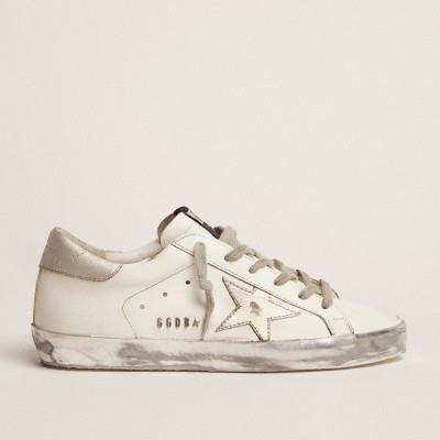 Golden Goose Super-Star Sneakers With Silver Sparkle Foxing And Metal Stud Lettering GWF00101.F000314.80185