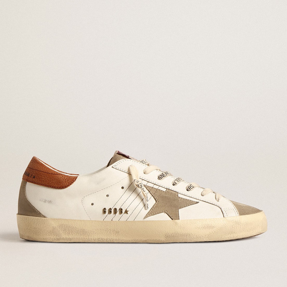 Golden Goose Super-Star Sneakers With Suede Star And Brown Leather Heel Tab GMF00102.F004589.82296